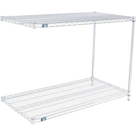 Nexel 2 Shelf, Chrome Wire Shelving Unit, Add On, 36inW x 24inD x 34inH B3124492